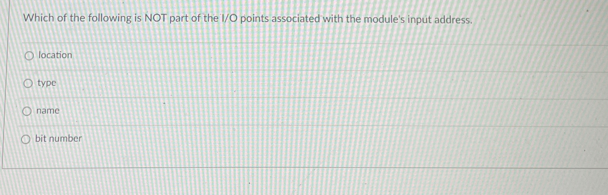 Which of the following is NOT part of the 1 O