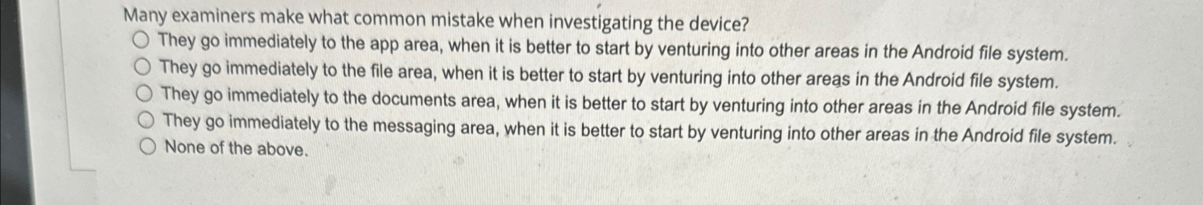 Many examiners make what common mistake when