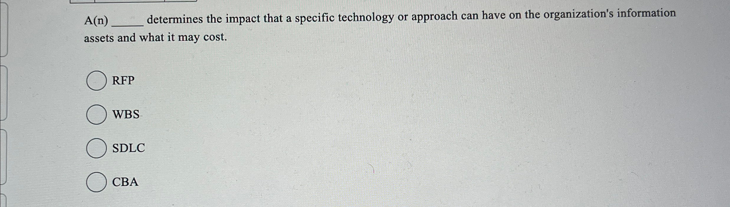 A ( n ) determines the impact that a specific