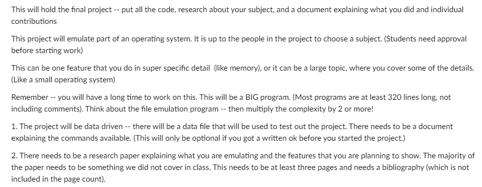 I need a C + + code that emulates a file system.