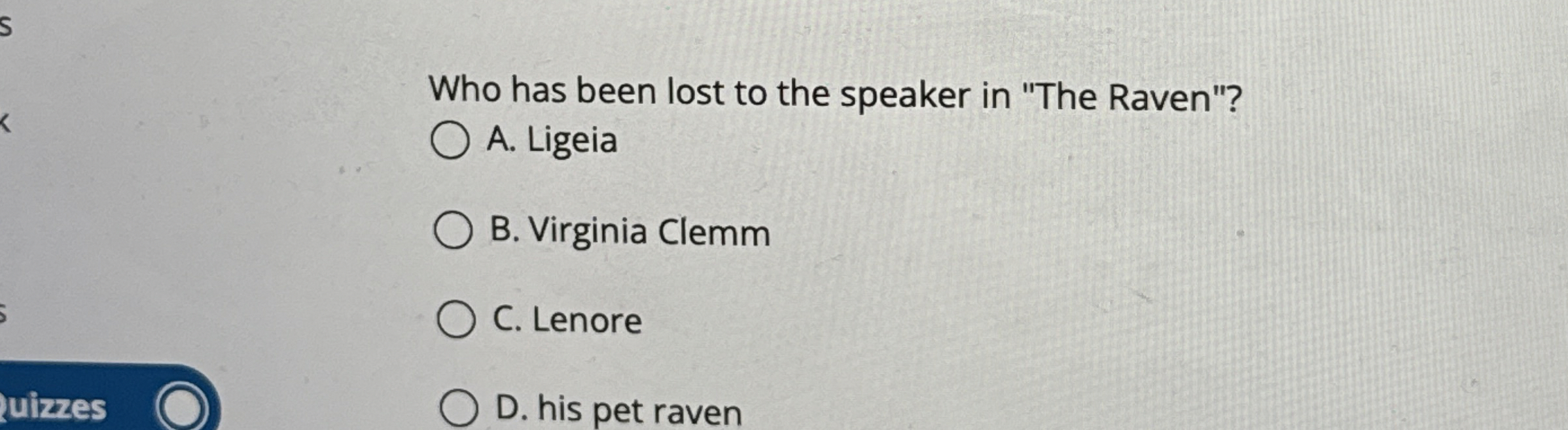 Who has been lost to the speaker in "The Raven"?