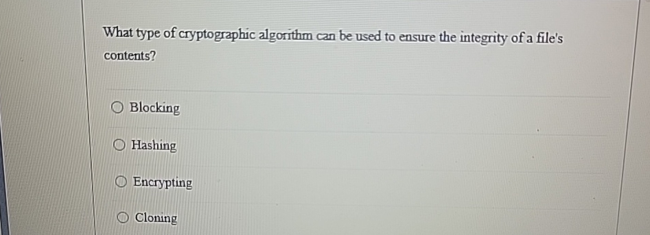 What type of cryptographic algorithm can be used