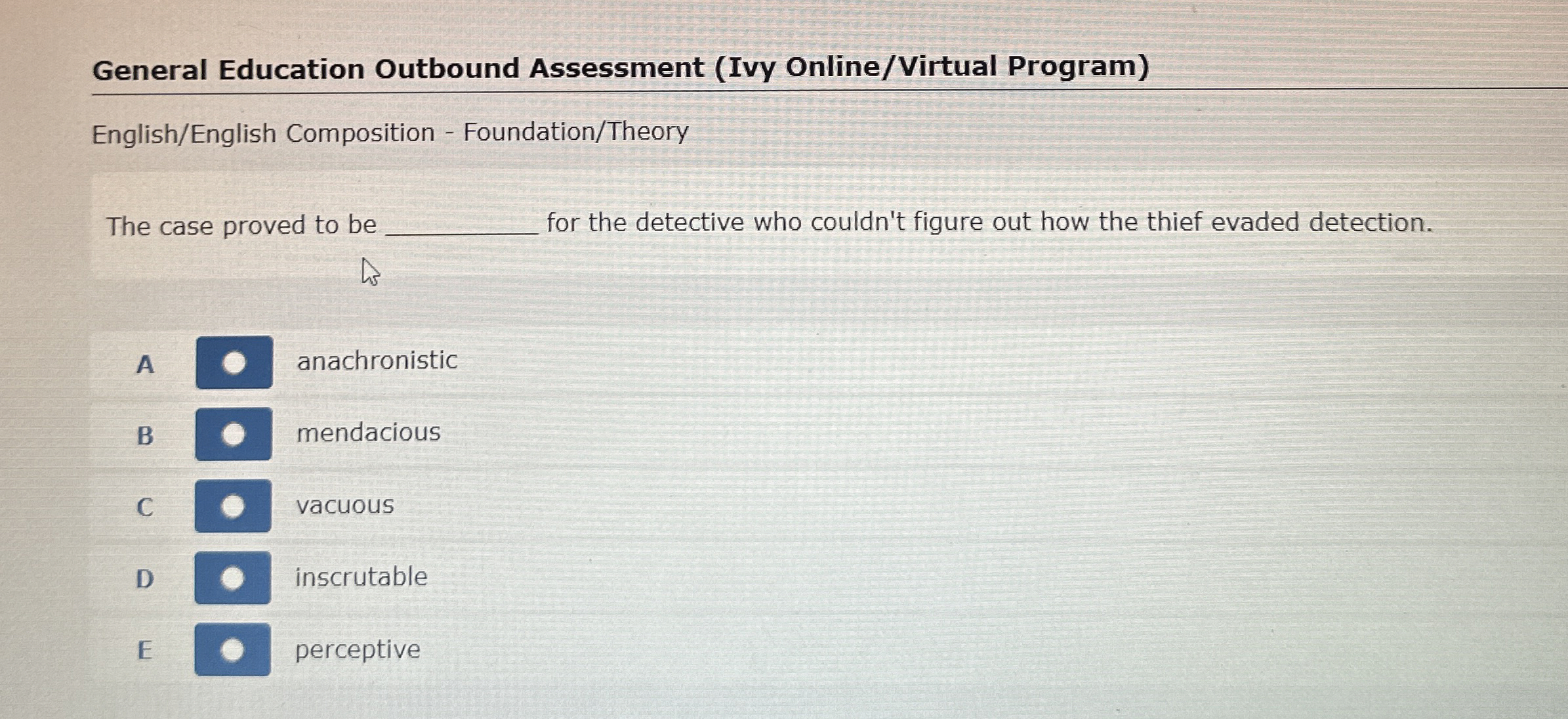 General Education Outbound Assessment ( Ivy
