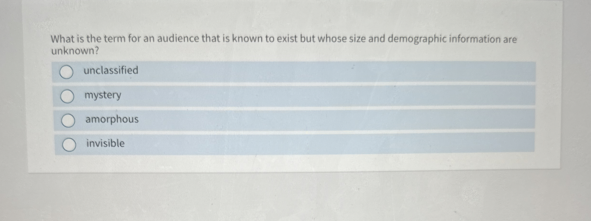 What is the term for an audience that is known to