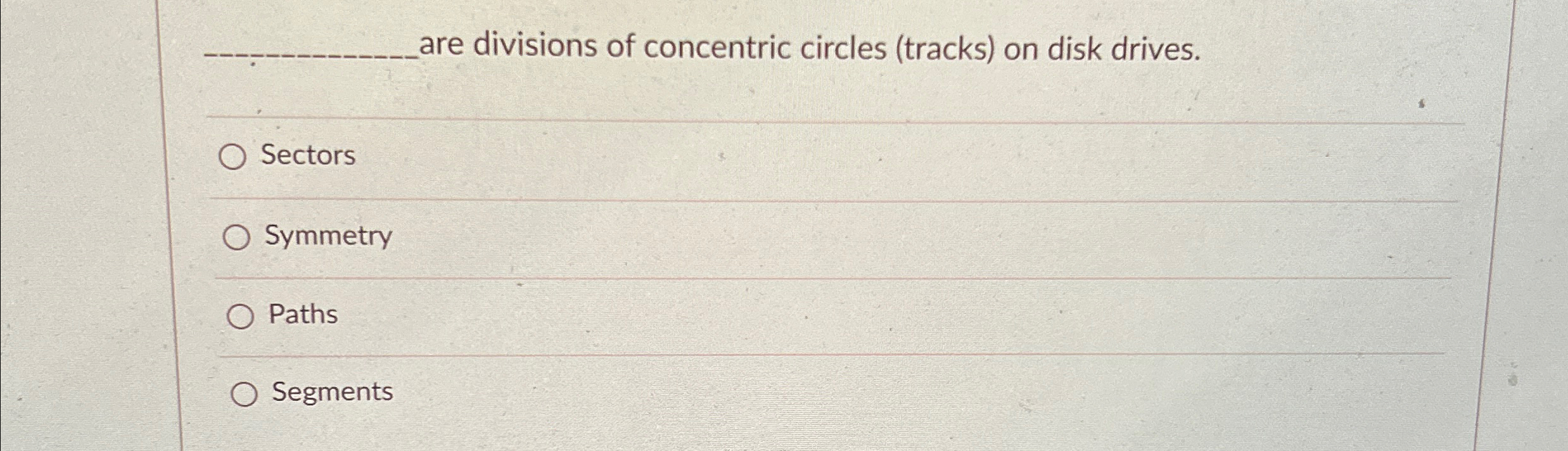 are divisions of concentric circles ( tracks ) on