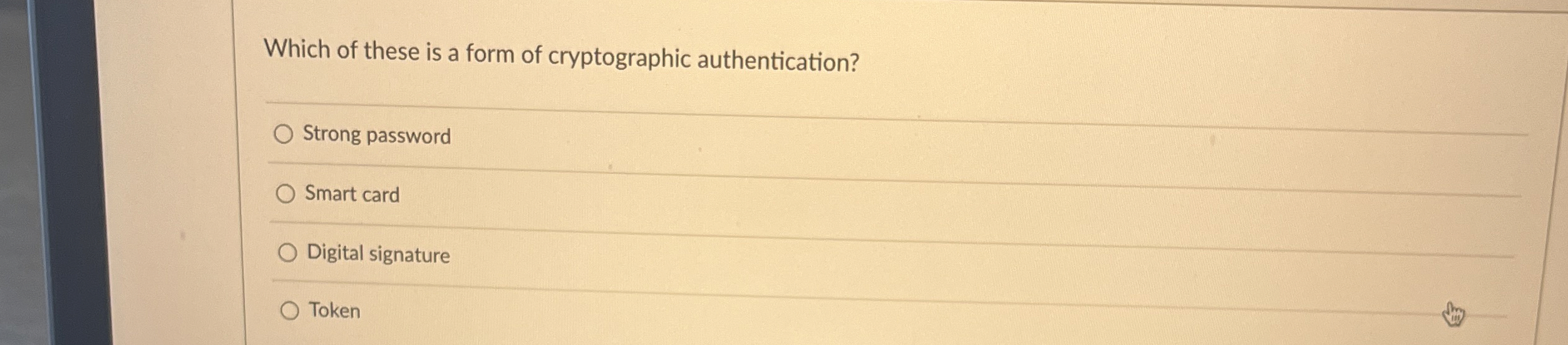 Which of these is a form of cryptographic