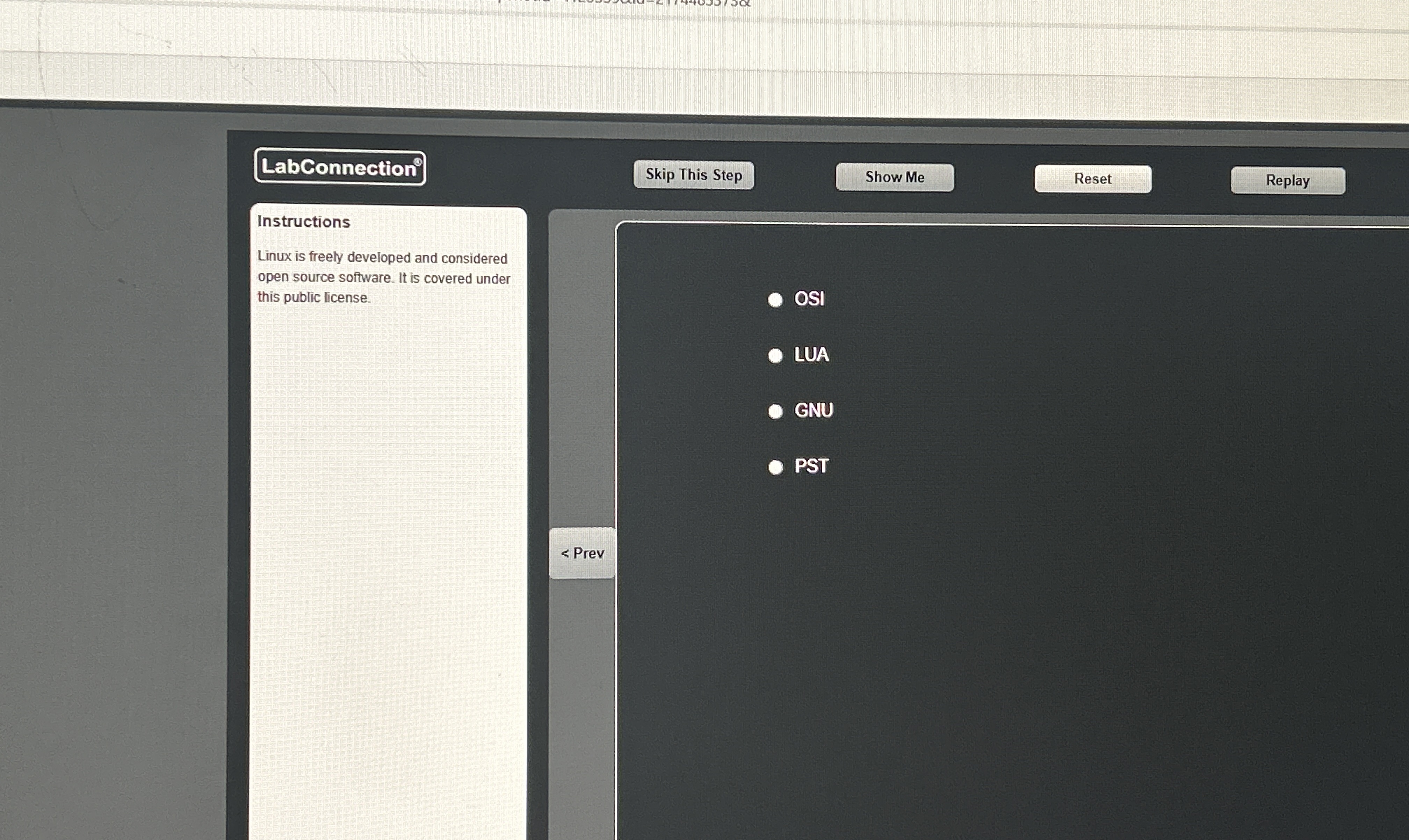LabConnection Skip This Step Show Me Reset