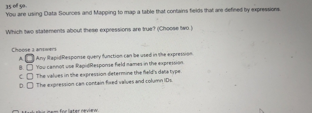 3 5 of 5 0 . You are using Data Sources and