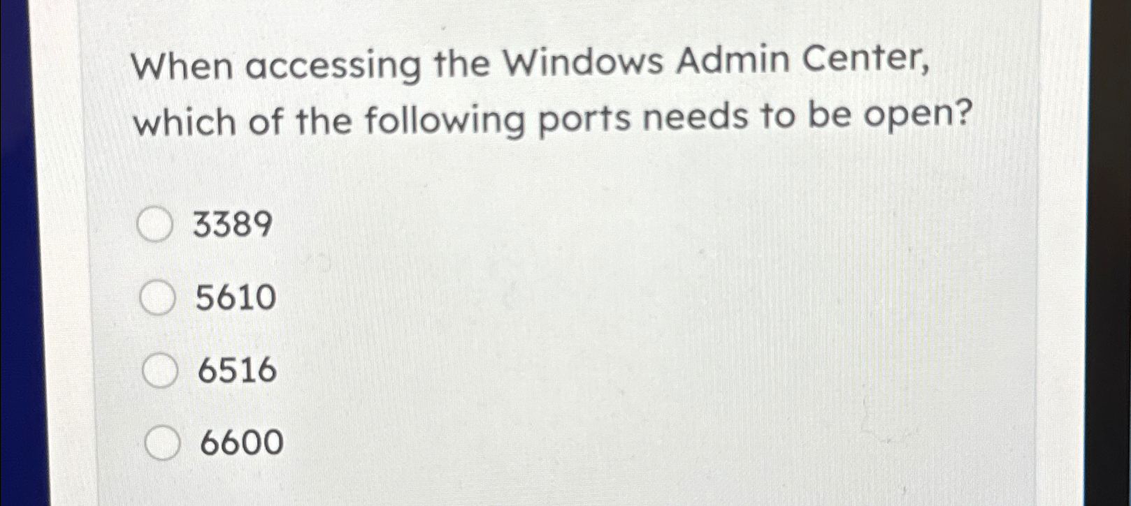 When accessing the Windows Admin Center, which of