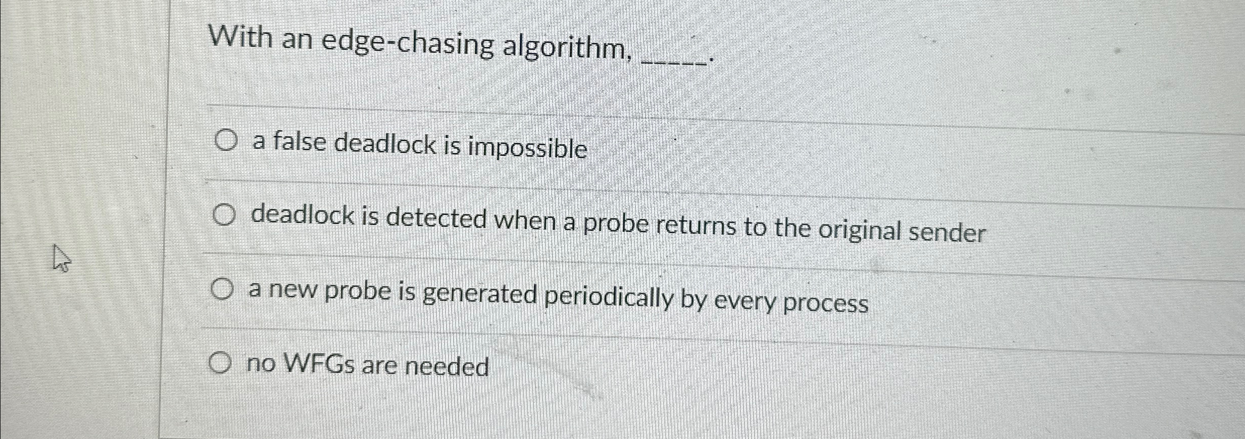 With an edge - chasing algorithm, q , a false