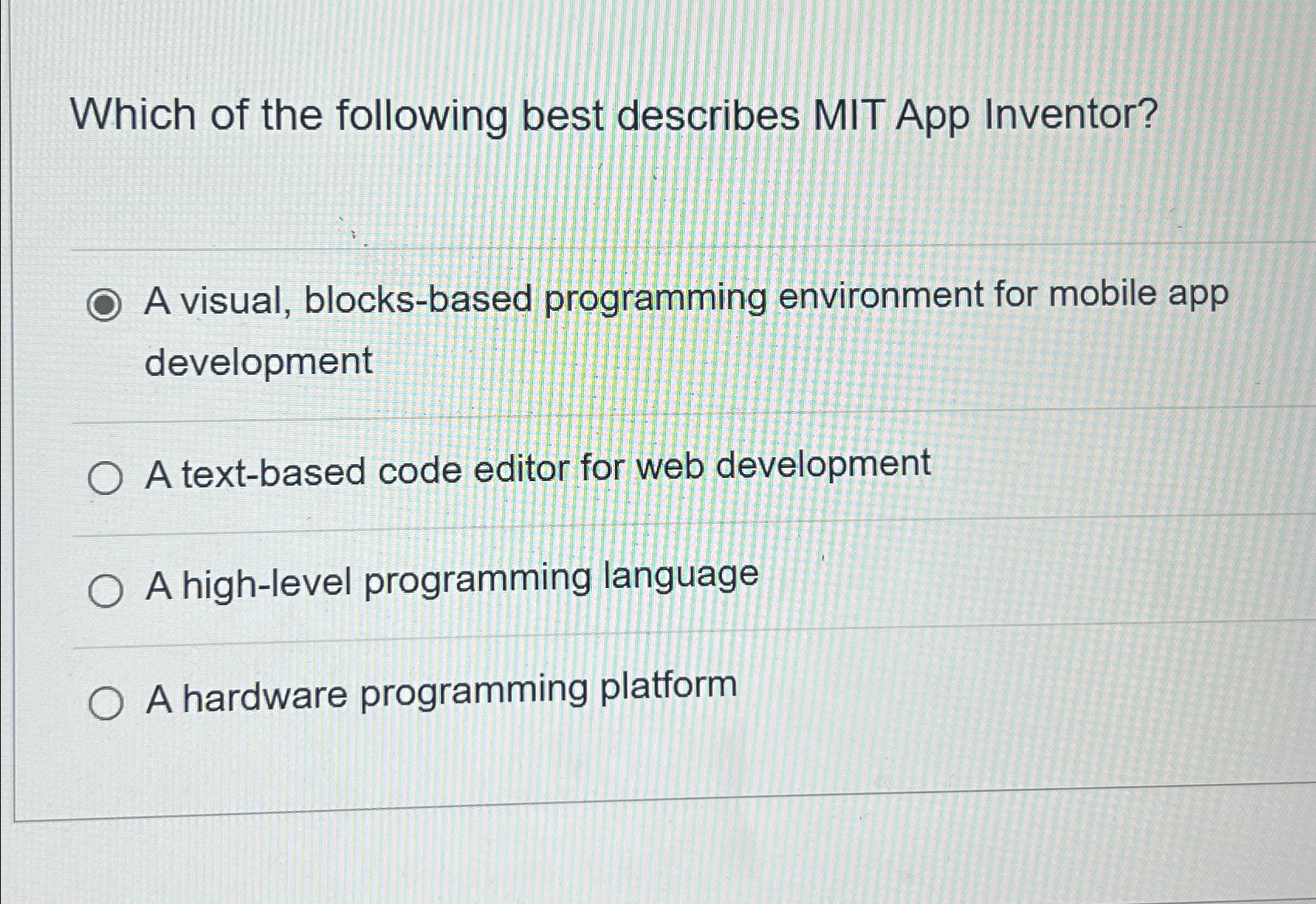 Which of the following best describes MIT App