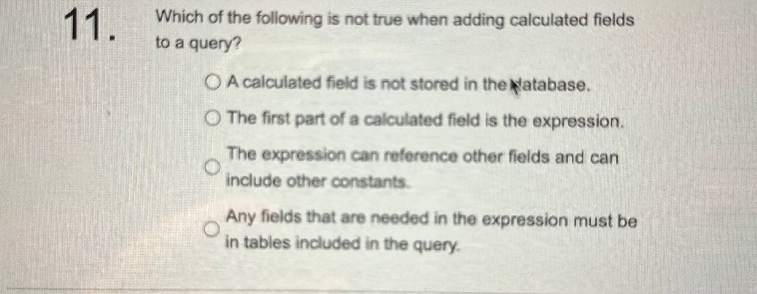 Which of the following is not true when adding