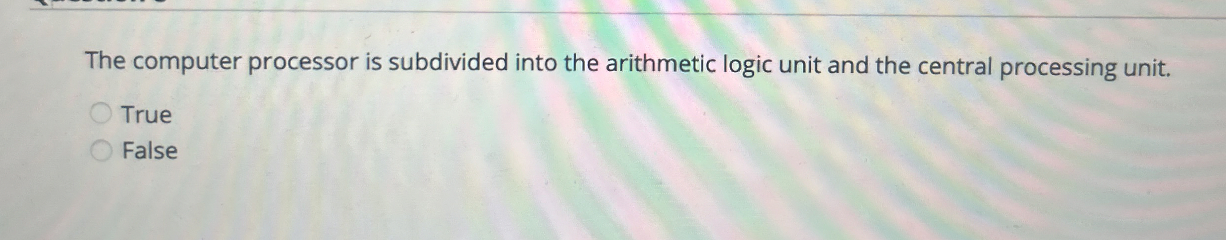 The computer processor is subdivided into the