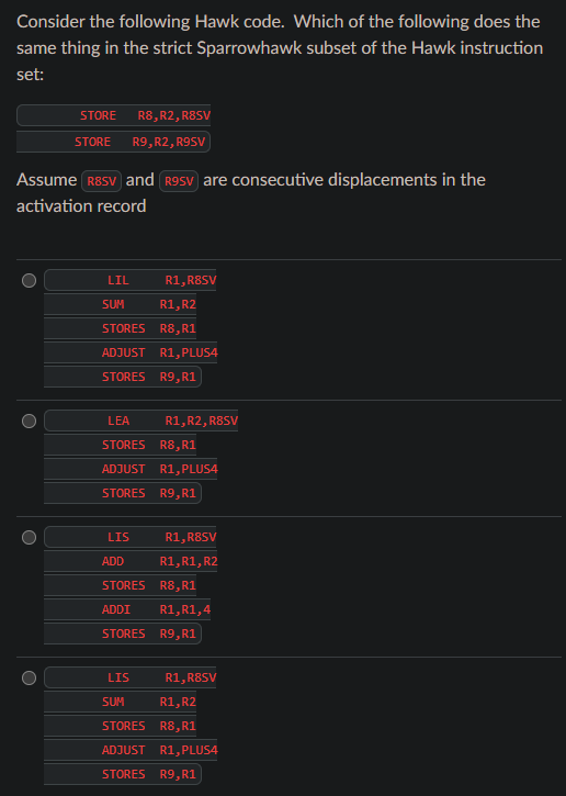 Consider the following Hawk code. Which of the