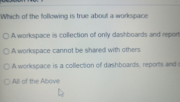 Which of the following is true about a workspace