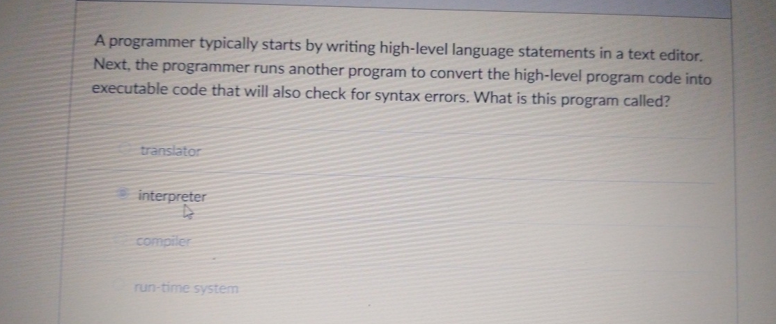 A programmer typically starts by writing high -