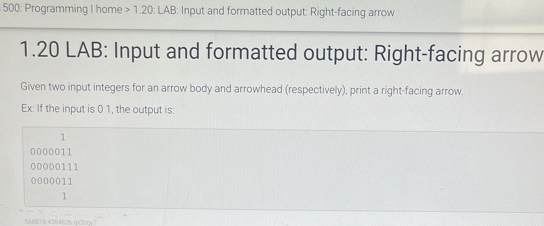 1 . 2 0 LAB: Input and formatted output: Right -