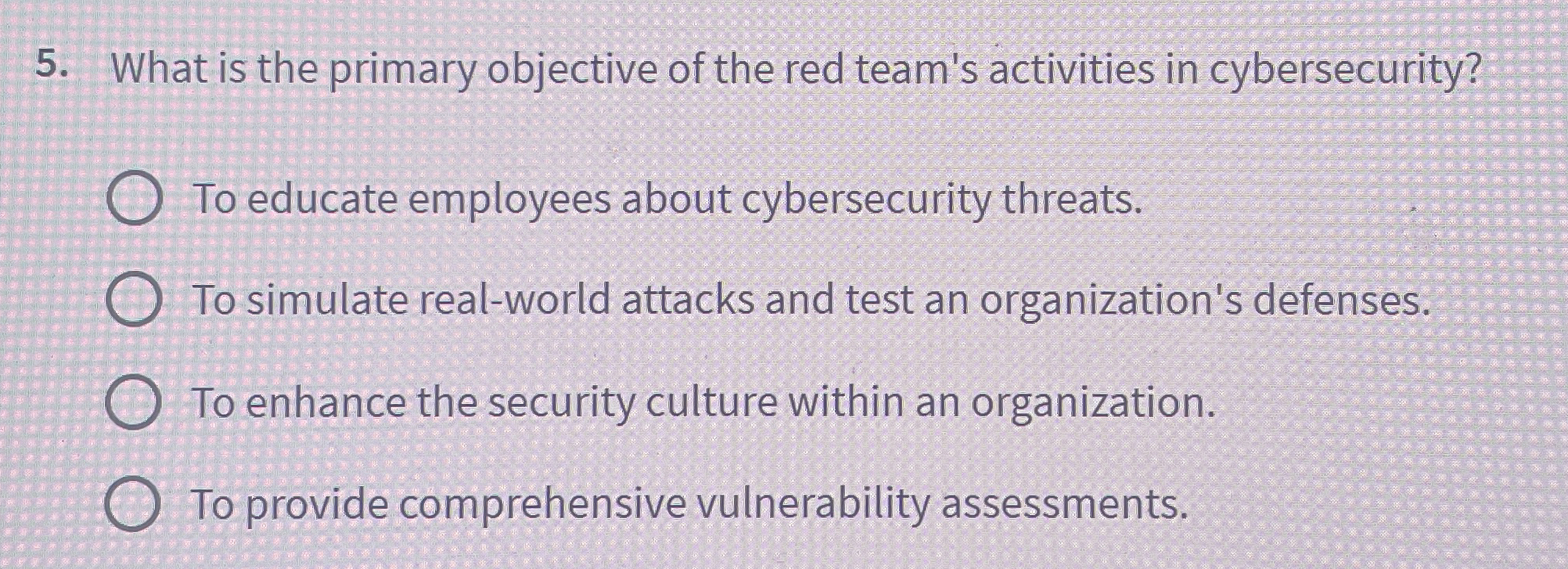 What is the primary objective of the red team's