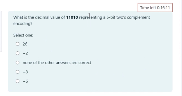 Time left 0 : 1 6 : 1 1 What is the decimal value