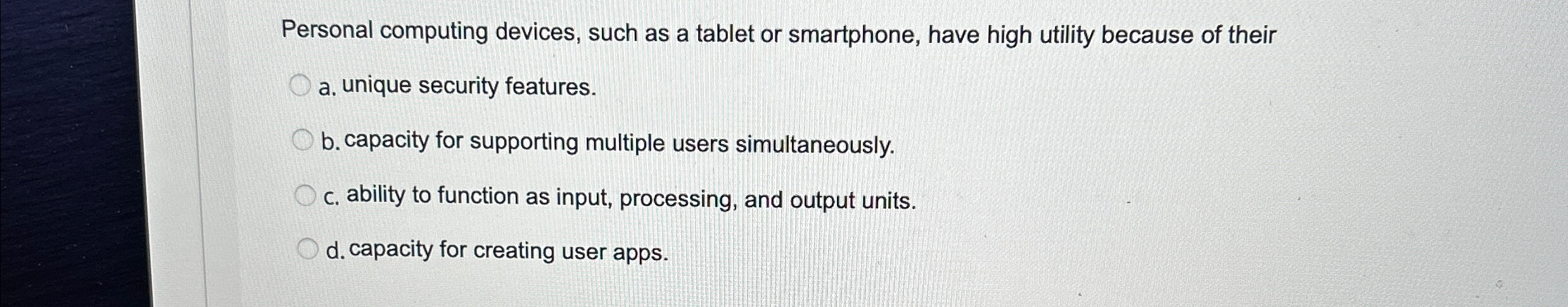 Personal computing devices, such as a tablet or