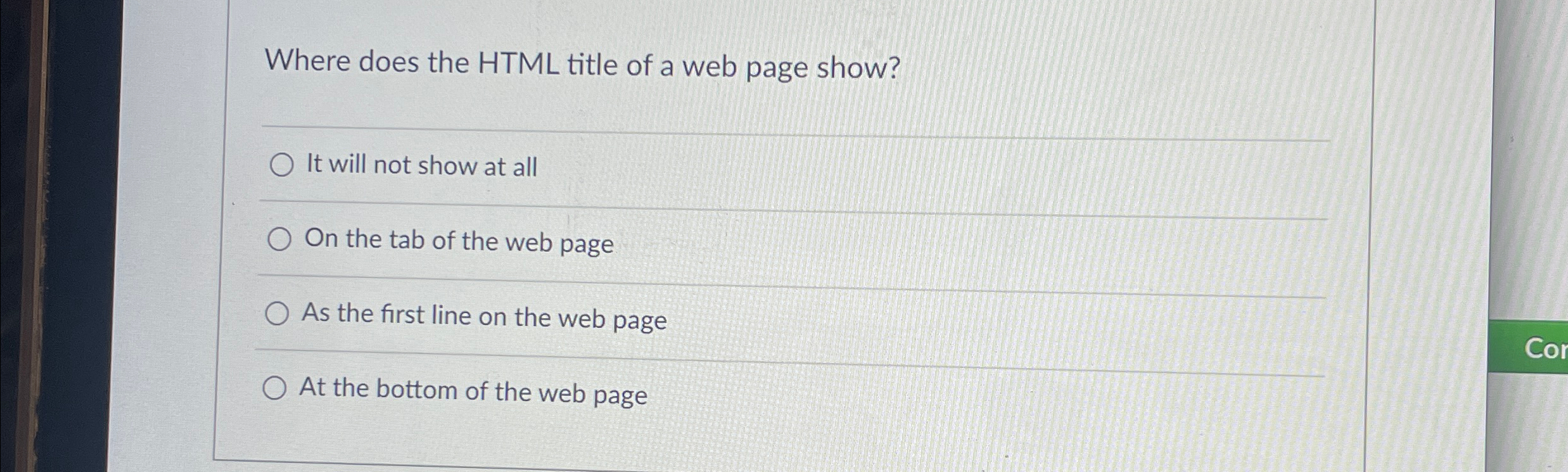 Where does the HTML title of a web page show? It
