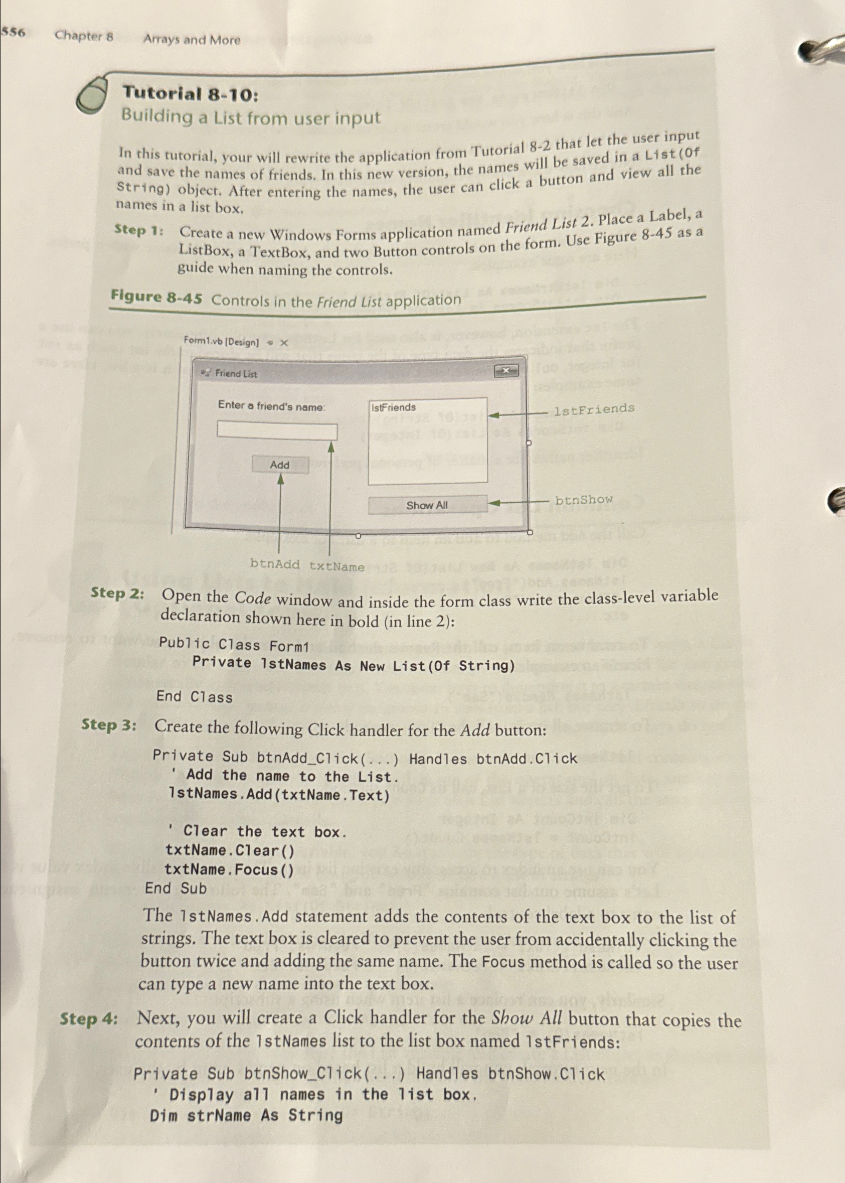 5 5 6 Chapter 8 Arrays and More Tutorial 8 - 1 0