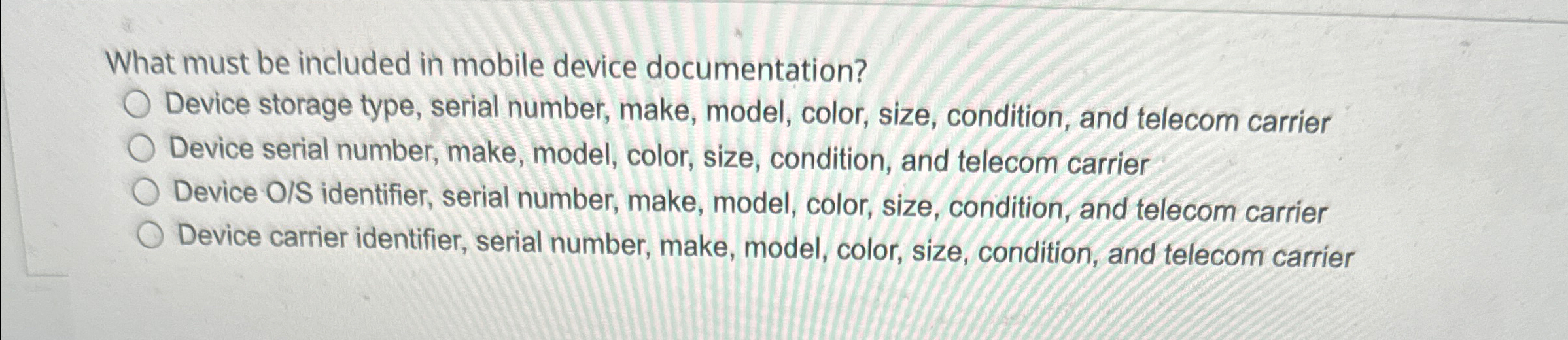 What must be included in mobile device
