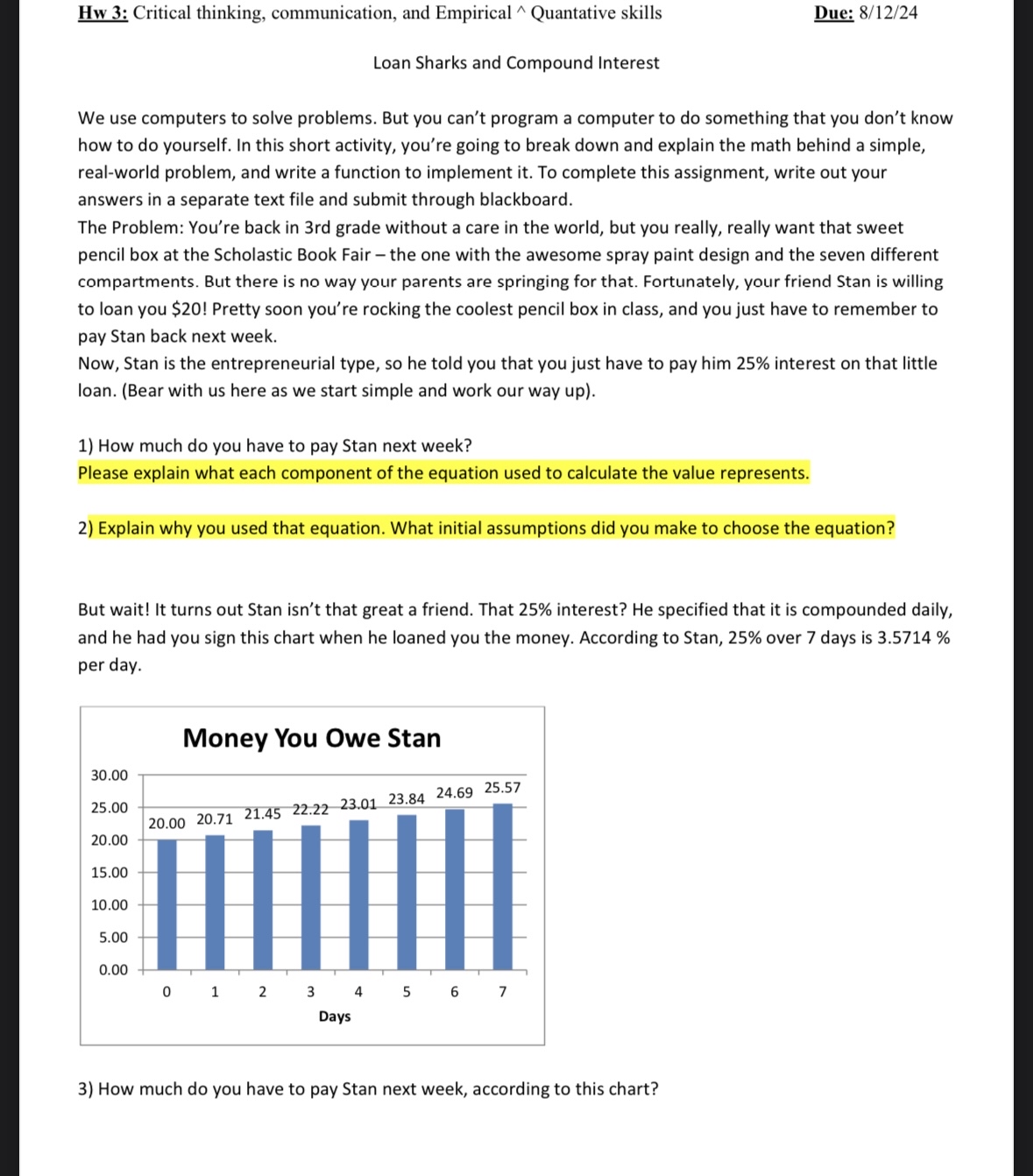 Hw 3 : Critical thinking, communication, and