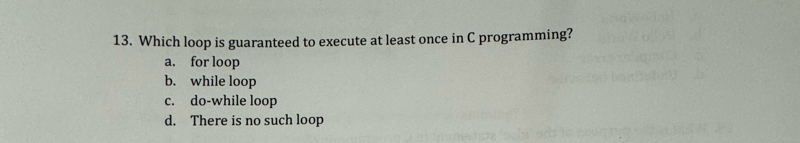 Which loop is guaranteed to execute at least once