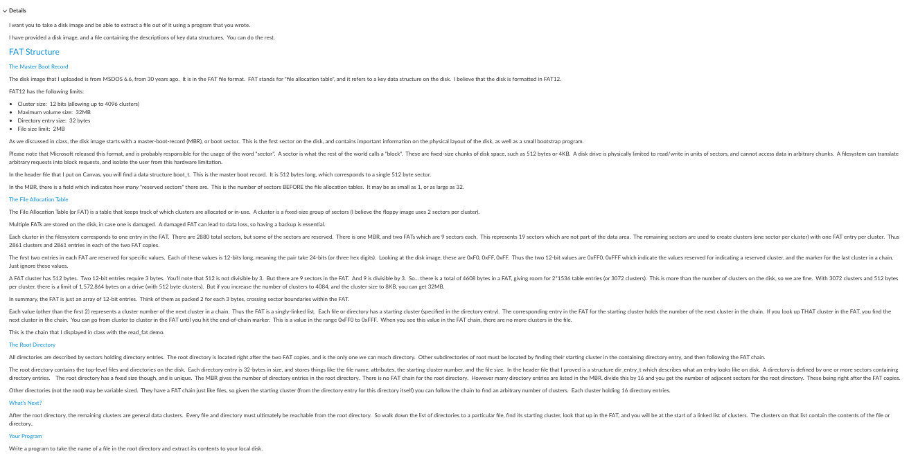 Details I want you to take a disk image and be