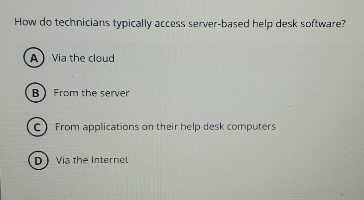 How do technicians typically access server -