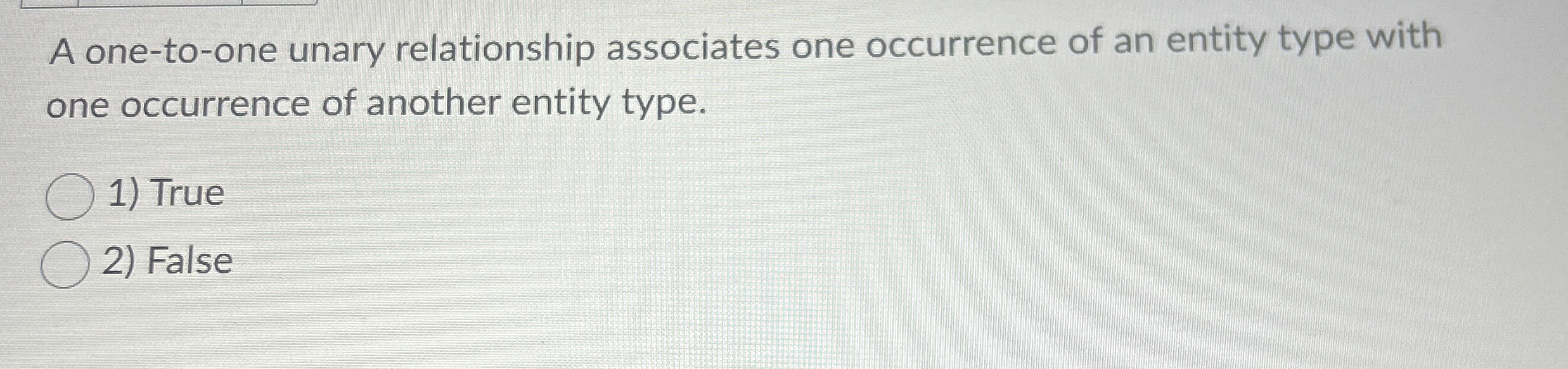 A one - to - one unary relationship associates