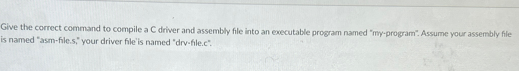 Give the correct command to compile a C driver