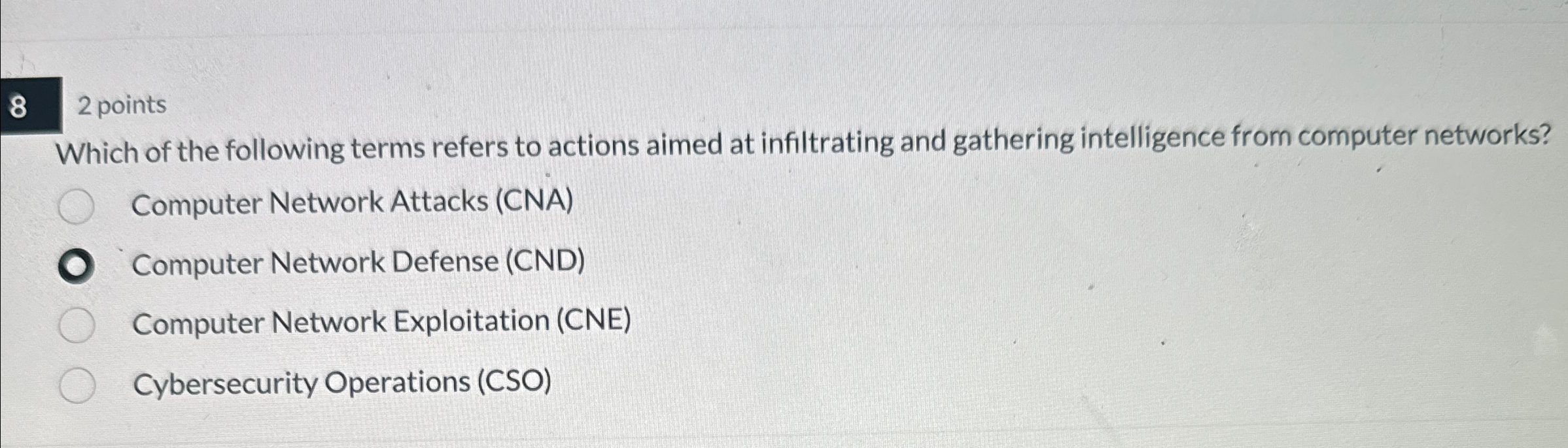 8 2 points Which of the following terms refers to