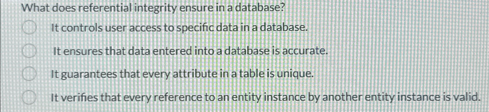 What does referential integrity ensure in a