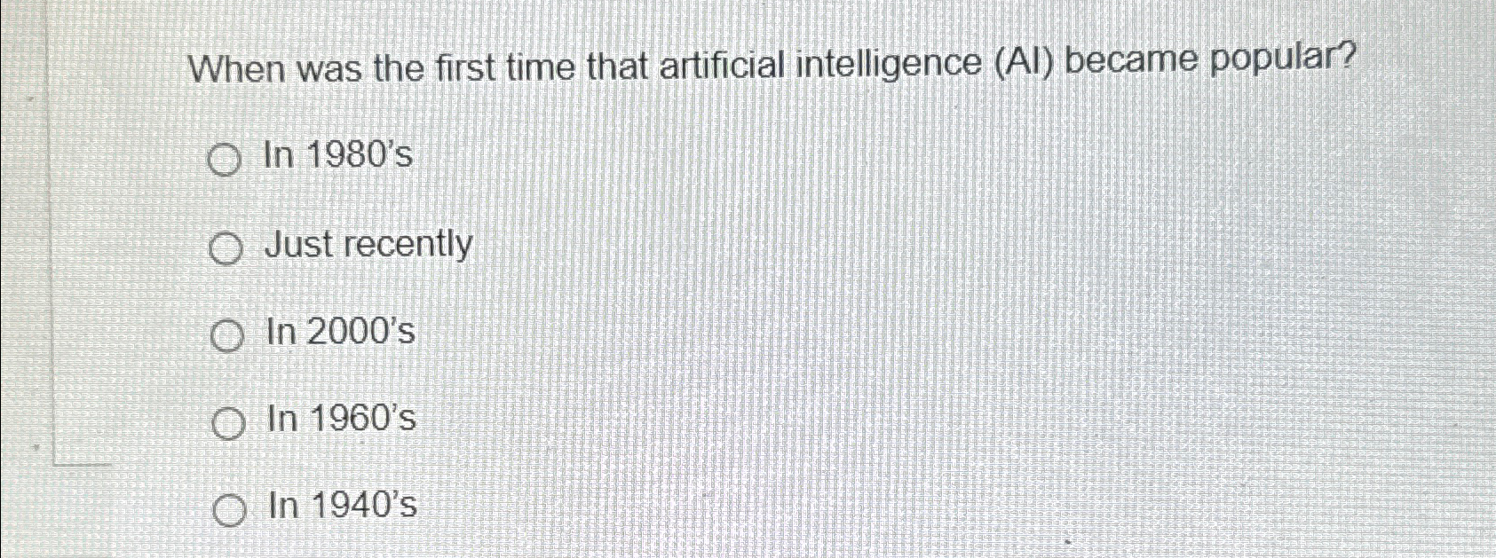When was the first time that artificial