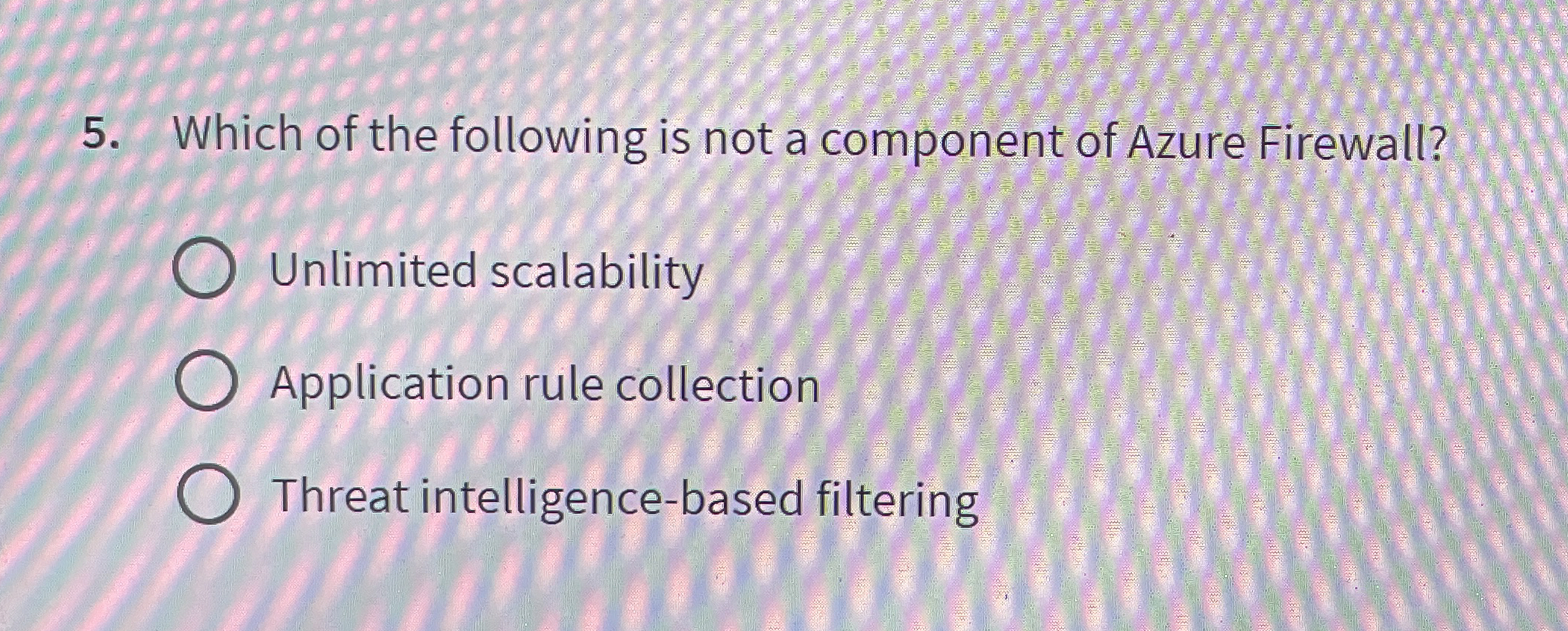 Which of the following is not a component of