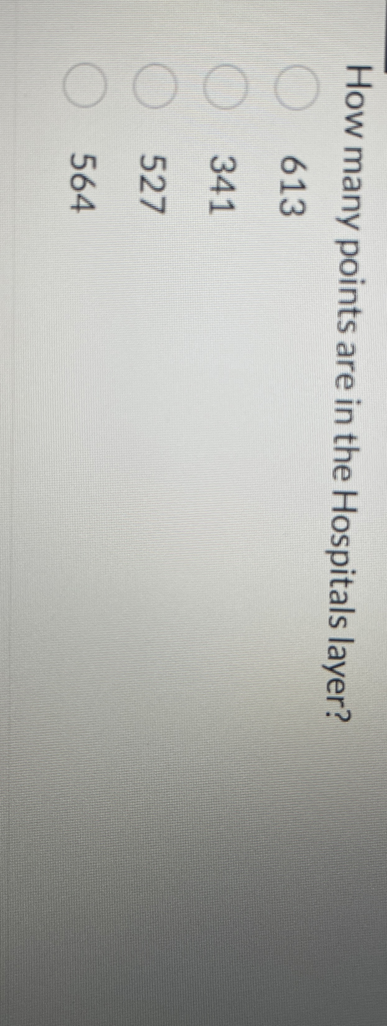 How many points are in the Hospitals layer? 6 1 3