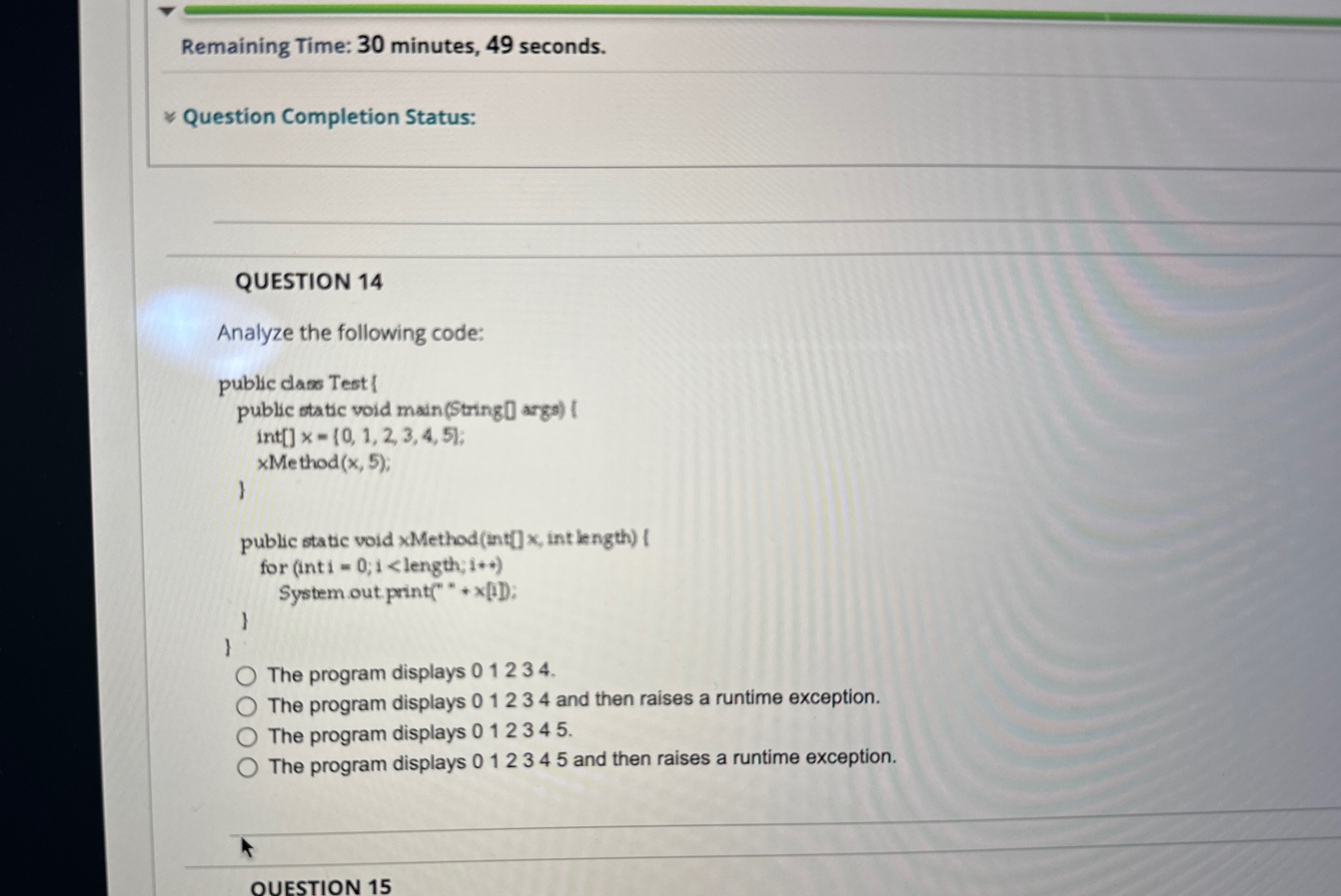 Remaining Time: 3 0 minutes, 4 9 seconds. ~~