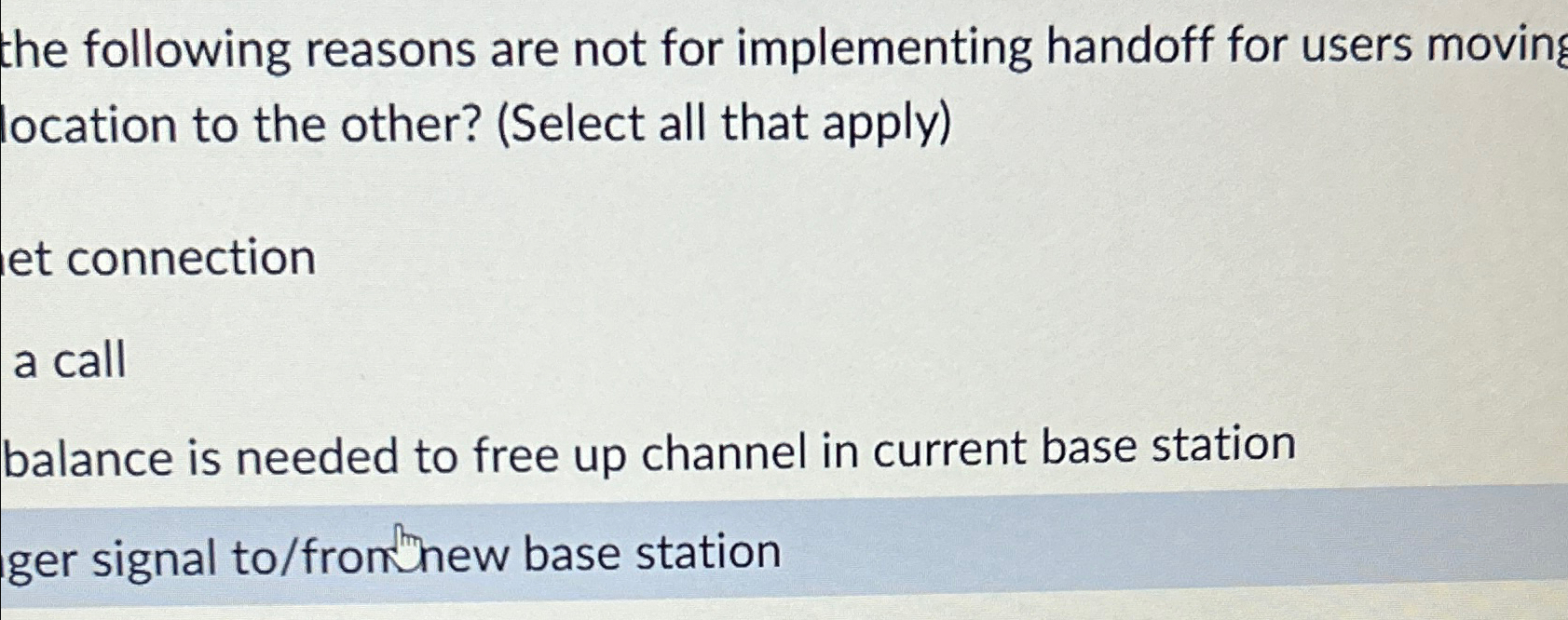 the following reasons are not for implementing