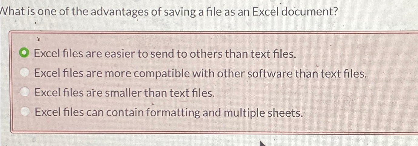 What is one of the advantages of saving a file as
