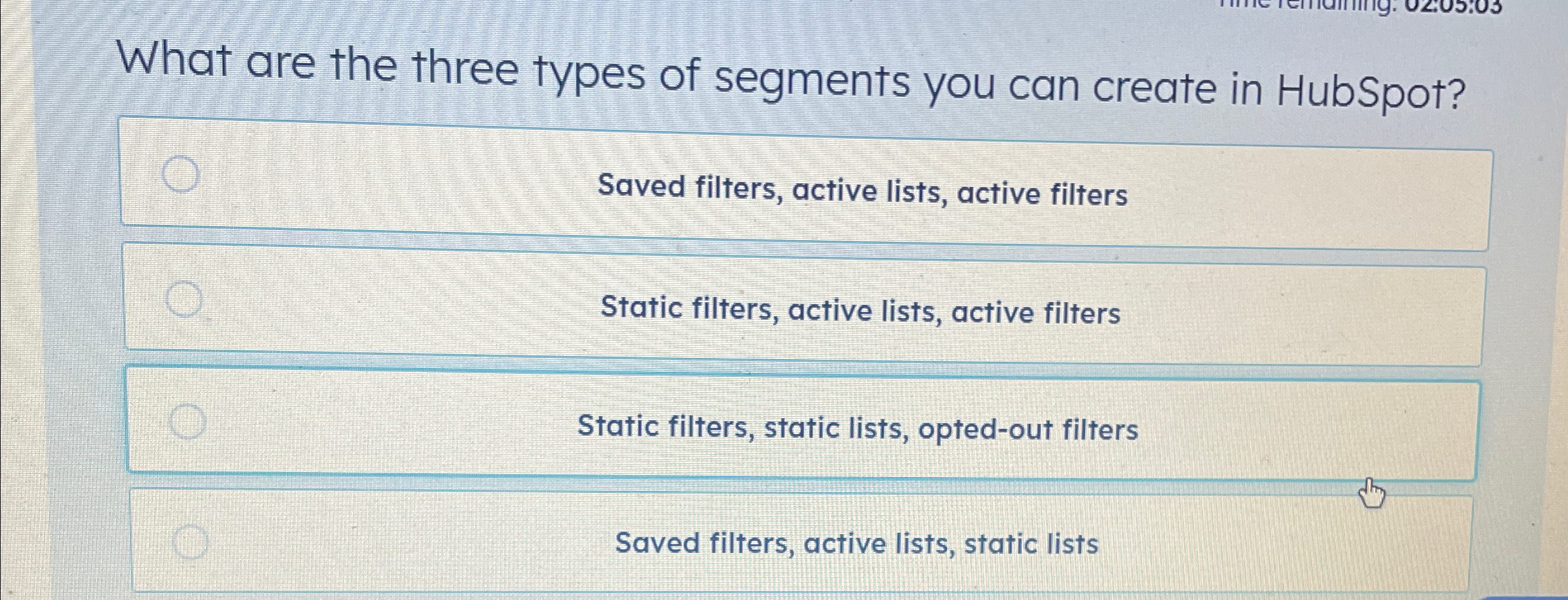 What are the three types of segments you can