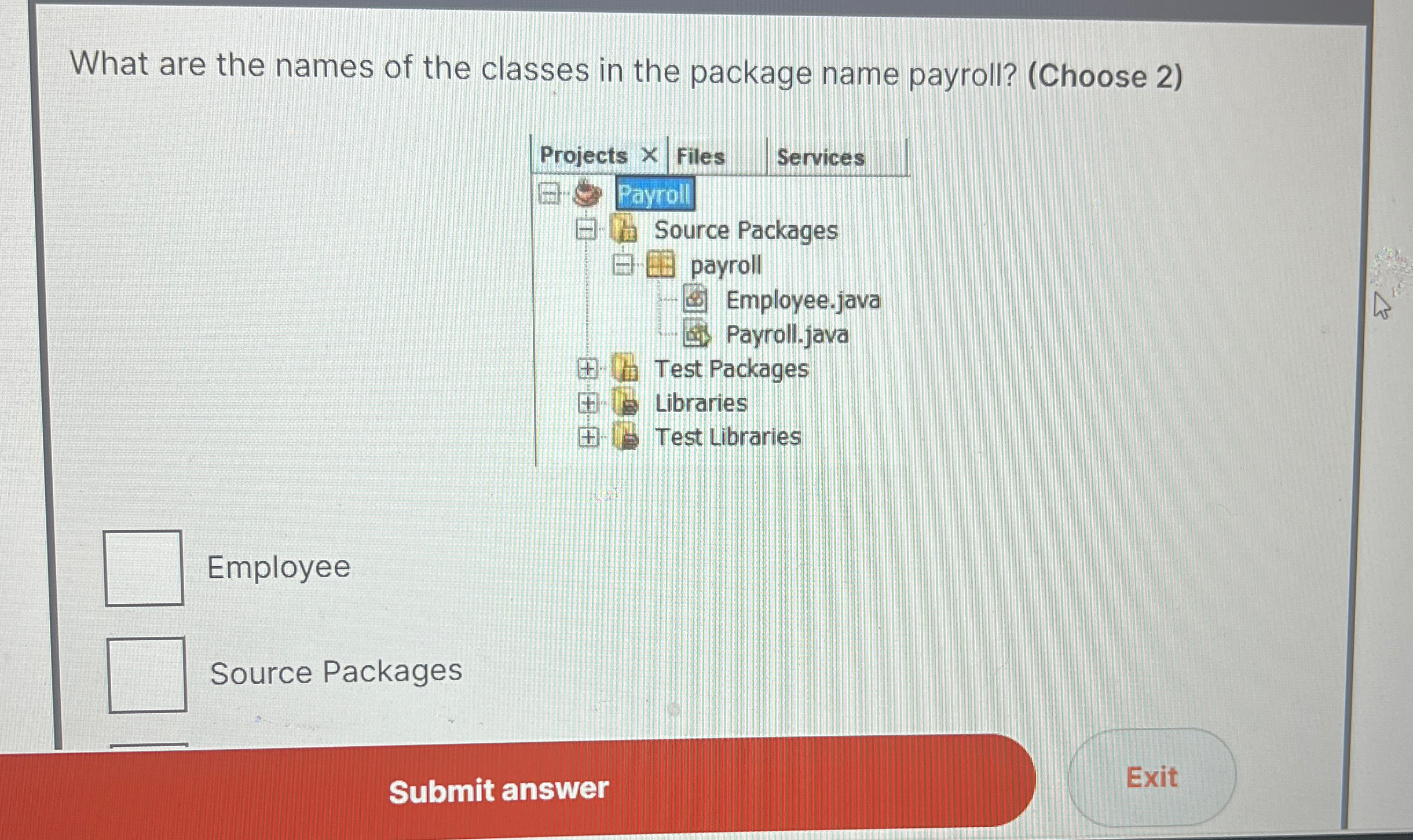 What are the names of the classes in the package