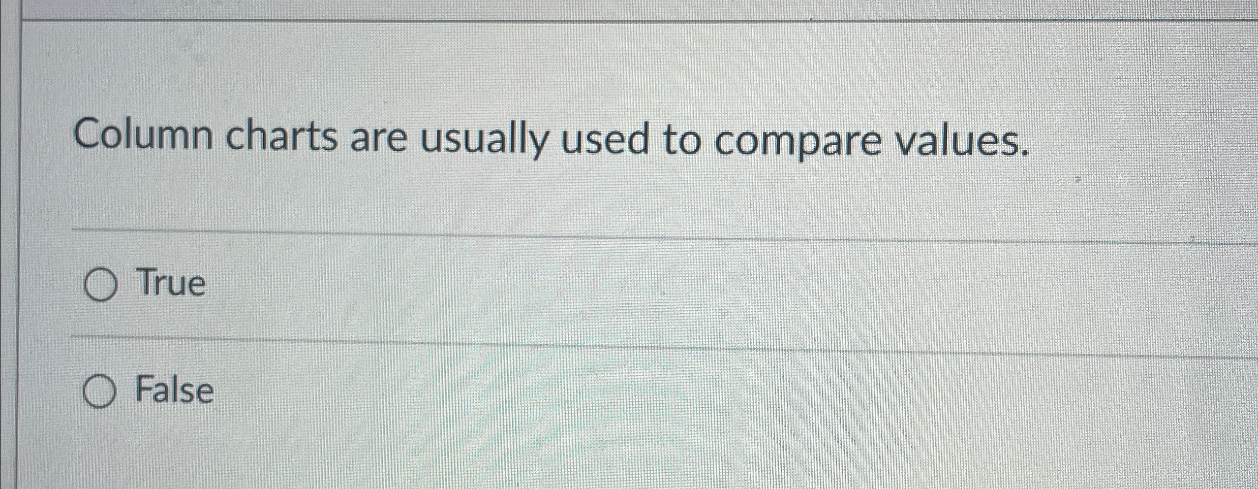 Column charts are usually used to compare values.