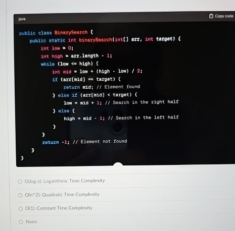 lava Cepy codeO ( log n ] : Logarithmic Time