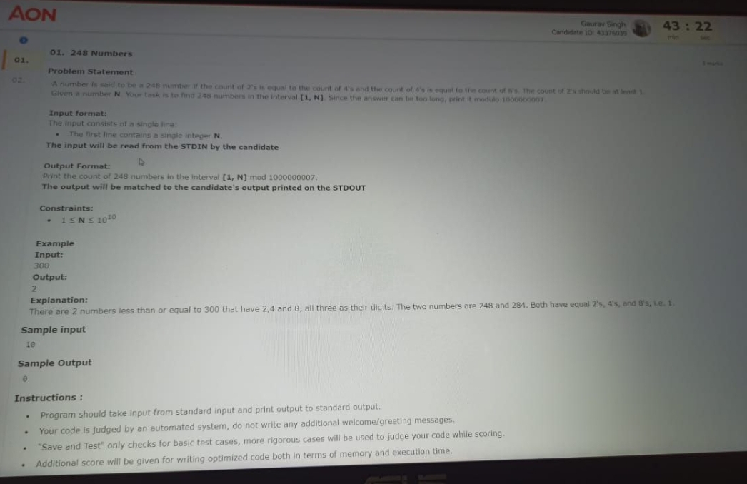 Gaurar singh Candiate iD 4 3 7 6 0 9 5 4 3 : 2 2