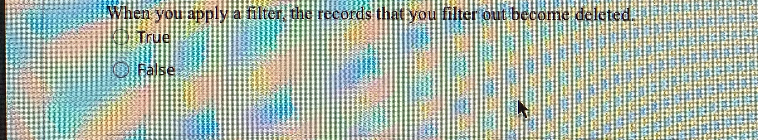 When you apply a filter, the records that you