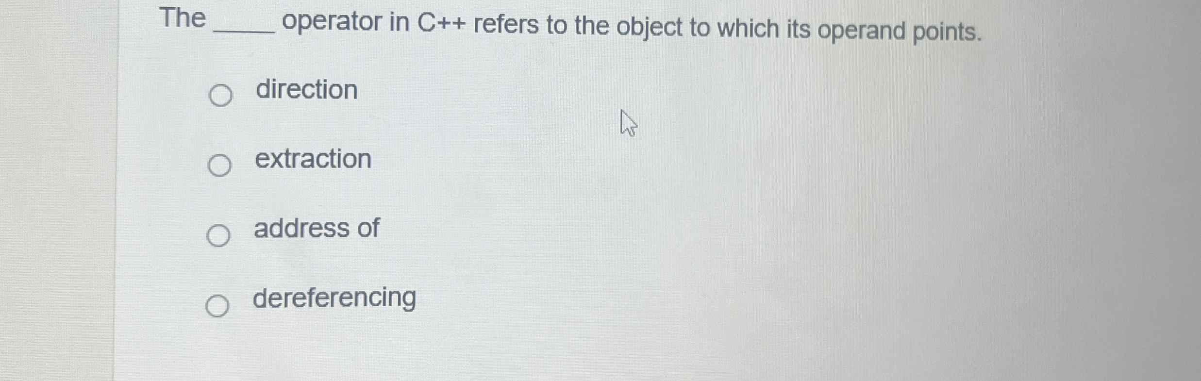 The operator in C + + refers to the object to