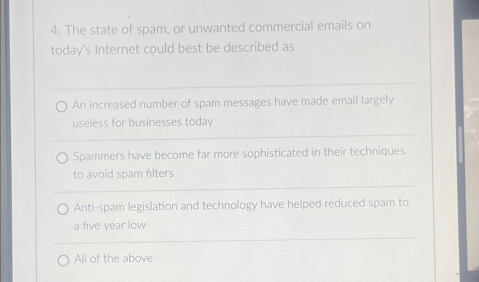 The state of spam, or unwanted commercial emails