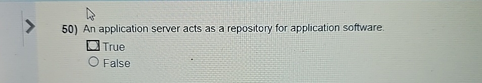 An application server acts as a repository for